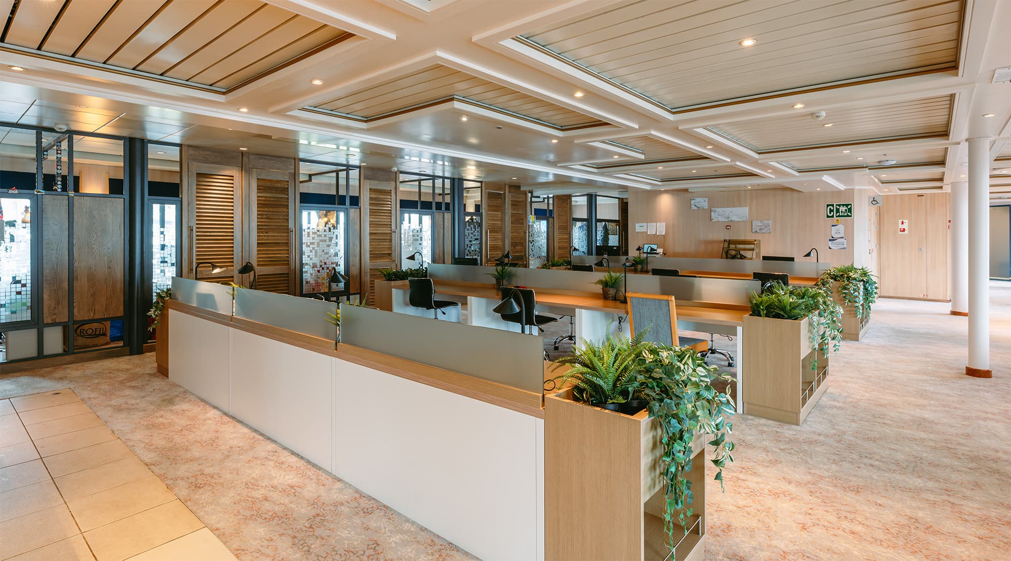 Business center and library