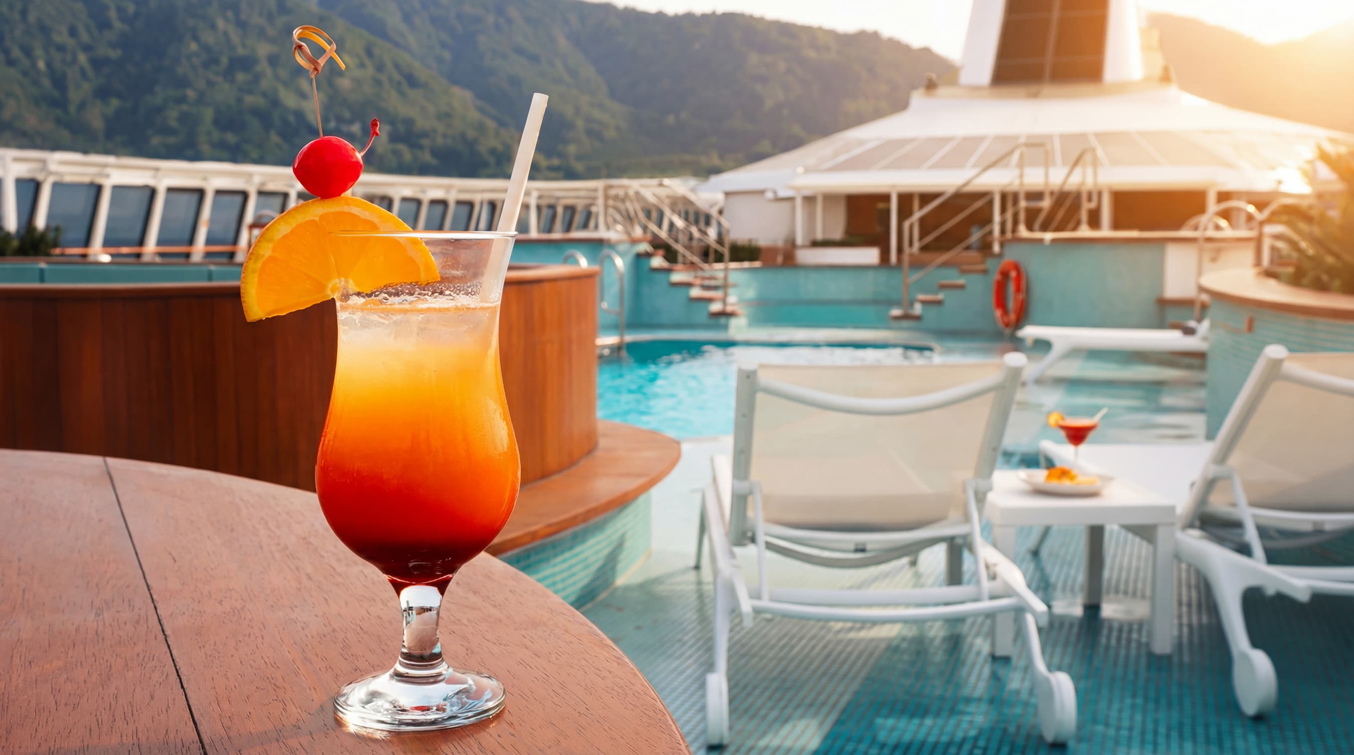 Pool deck and relaxation areas